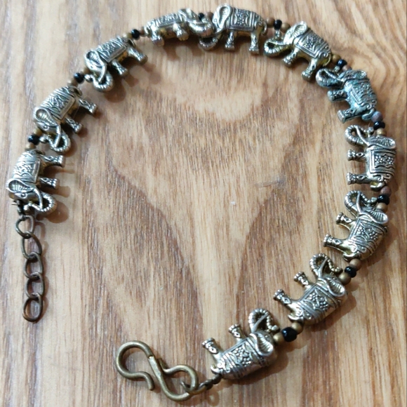 Elephant charm bracelet / anklet vintage